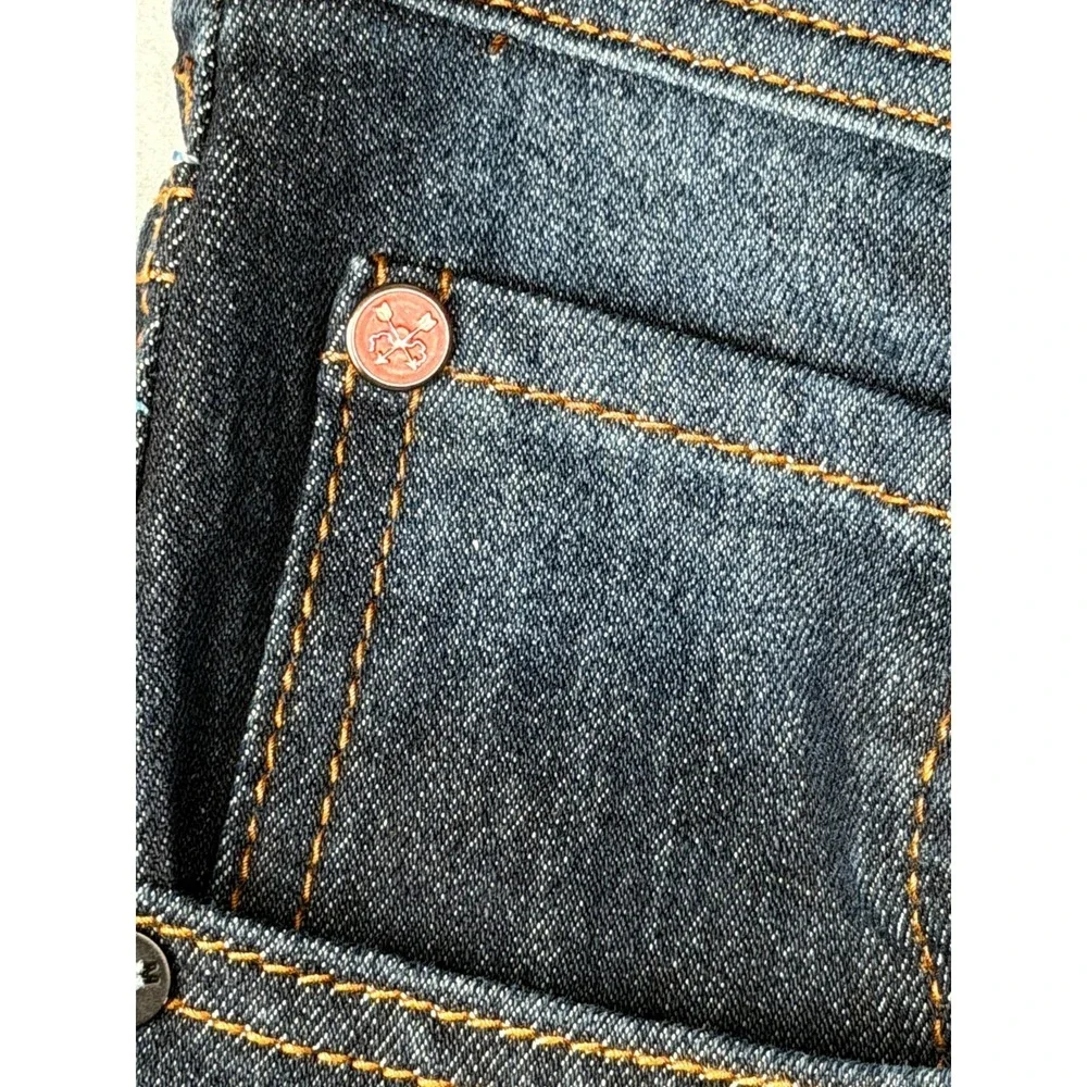 MBX Mens Slim Stretch Jeans W34 L30 Dark Blue Denim 5 Pocket
